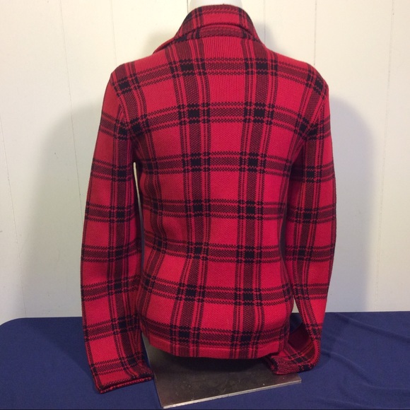 Chaps Plaid womens sweater jacket size small - Picture 3 of 7